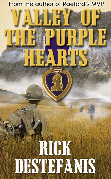 Valley of Purple Hearts book cover soldier looking up at mountain